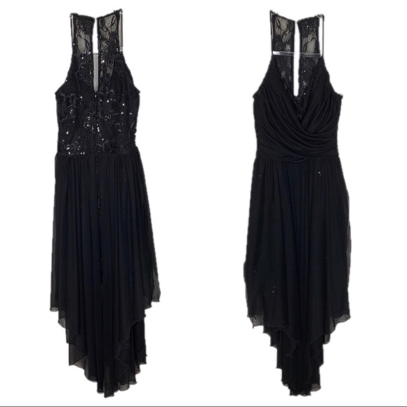 City Triangles Black High Low Sequin Dress Size 1 - Picture 14 of 16